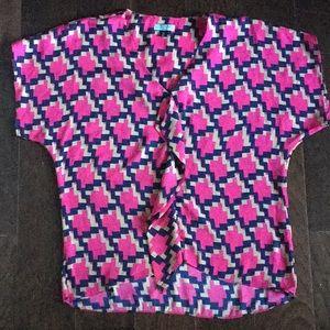 Bright and beautiful Cynthia Rowley blouse.